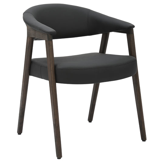 Wellson Dining Chair in Black and Dark Walnut