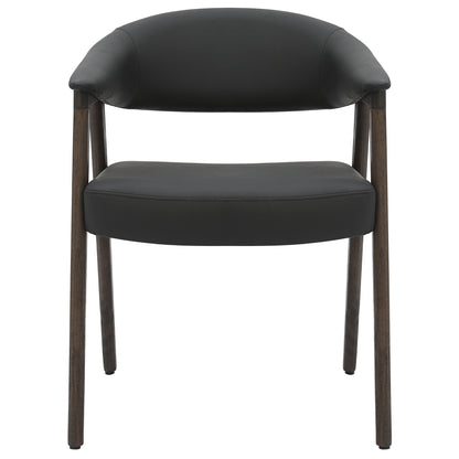 Wellson Dining Chair in Black and Dark Walnut