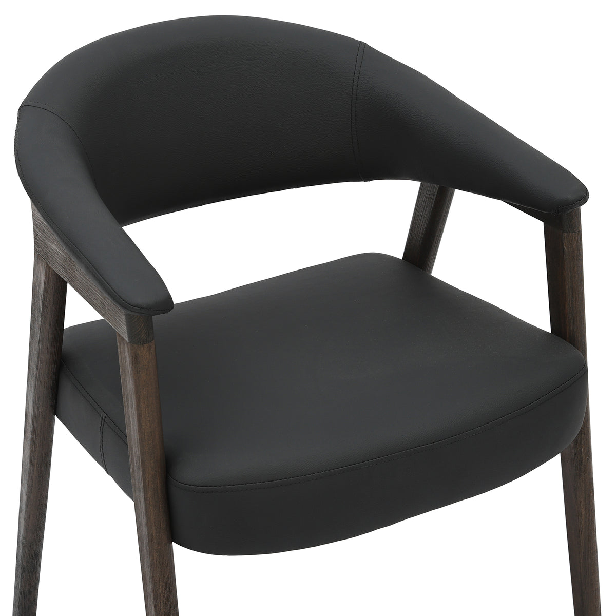 Wellson Dining Chair in Black and Dark Walnut