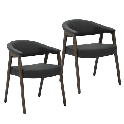 Wellson Dining Chair in Black and Dark Walnut
