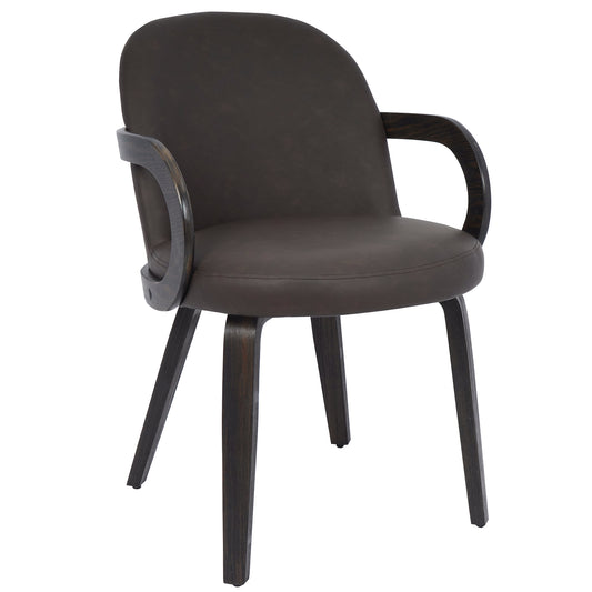 Delara Dining Chair in Brown and Dark Walnut