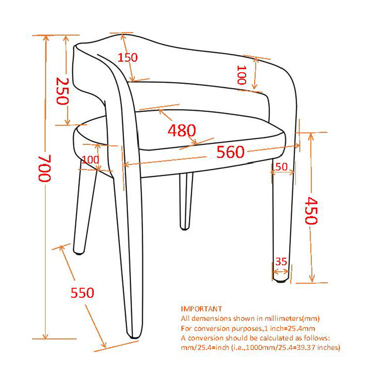 Canello Dining Chair in Saddle