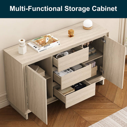 Modern Storage Cabinet with 2 Doors & 3 Drawers
