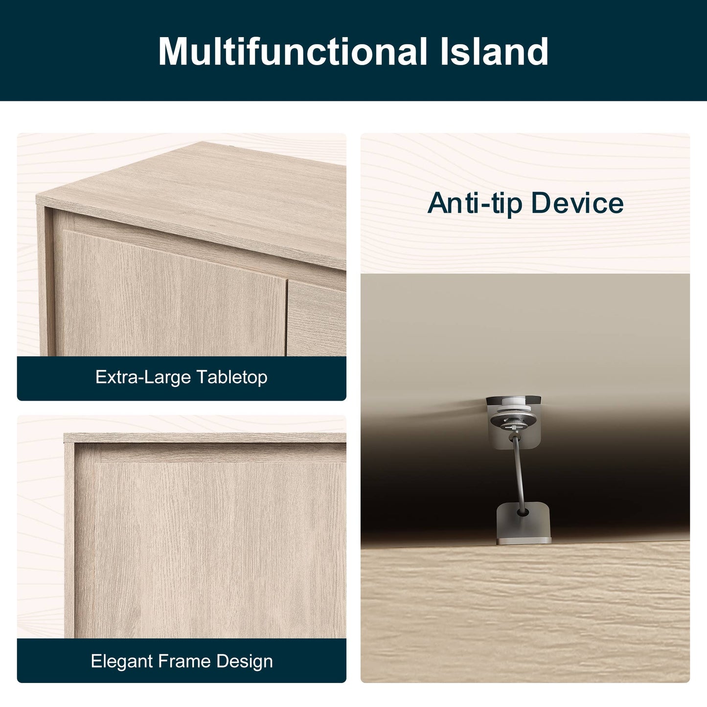 Modern Storage Cabinet with 2 Doors & 3 Drawers