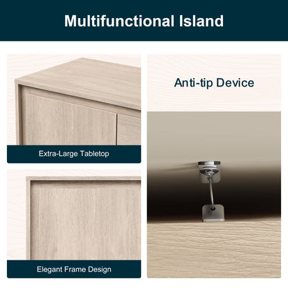 Modern Storage Cabinet with 2 Doors & 3 Drawers