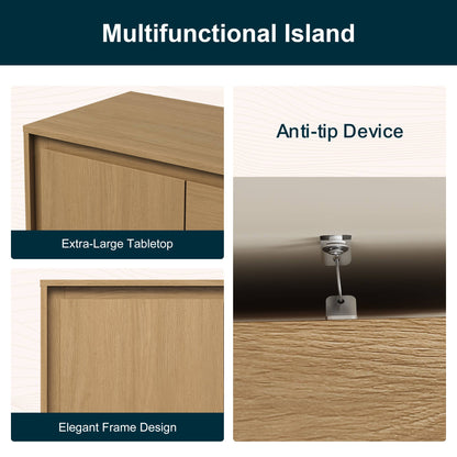 Modern Storage Cabinet with 2 Doors & 3 Drawers