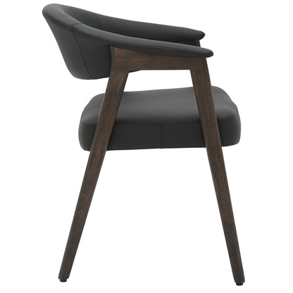 Wellson Dining Chair in Black and Dark Walnut